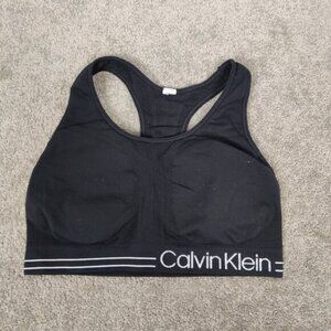 Calvin Klein Performance Womens Sport Bra Size M Black Racerback